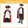 Kids Pirate Captain Outfit With Black Red Vampire Cape And Accessories For Party