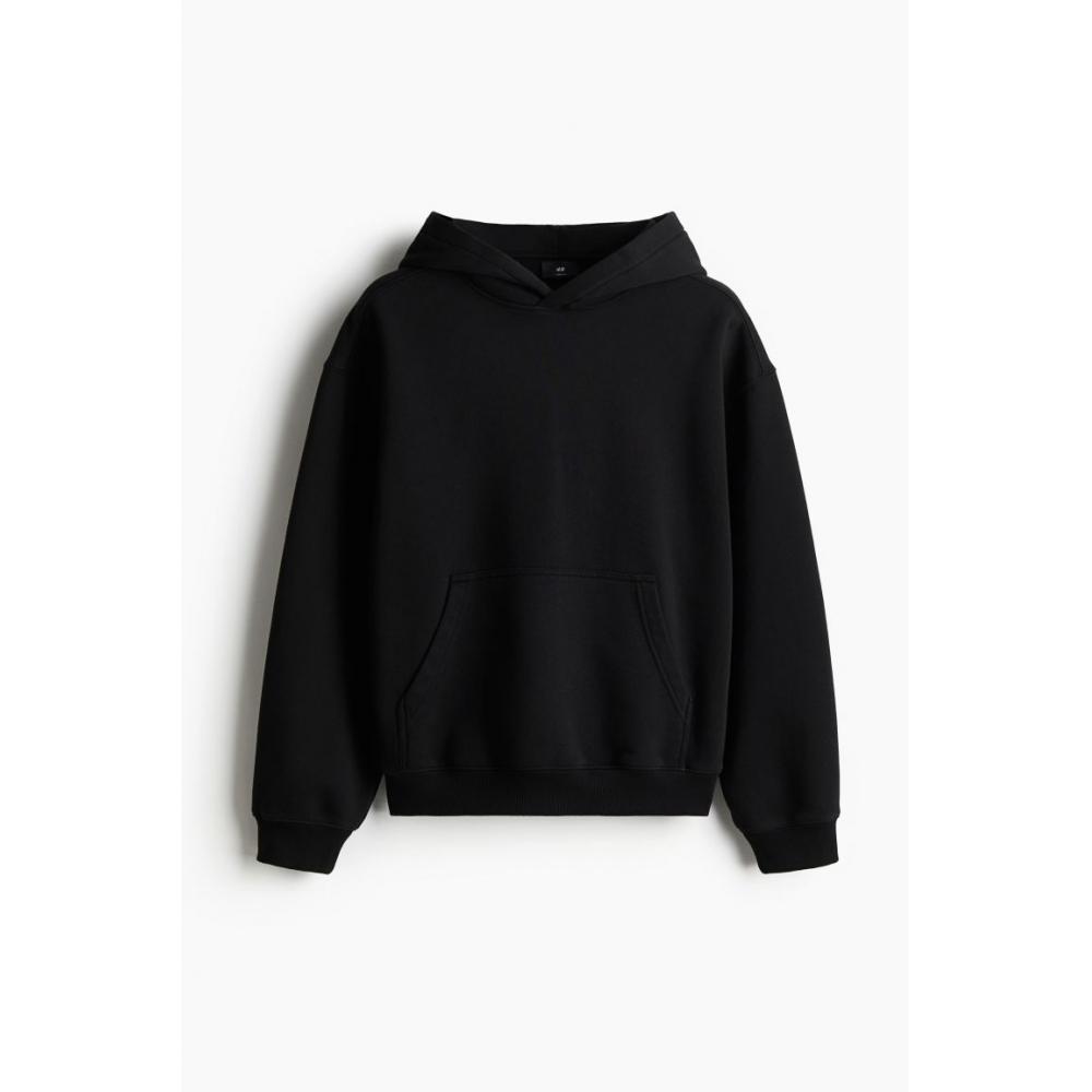 H M Printed Hoodie Loose Fit Black Raptor Ridge