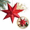 Large Red Paper Christmas Star Openwork 35 Cm 3D Stained Glass Wg04