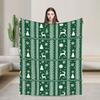 Comfortable Winter Snowflakes Christmas Santa Claus Checkered Snow Blanket Merch Bed Decorative Throw Blanket Ultra-Soft Fleece