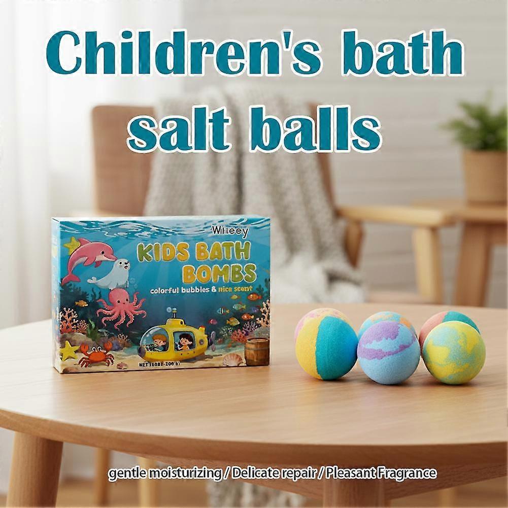 Kids Bath Bombs Colorful Bubble & Nice Scent With Surprise Inside-30g*6PCS
