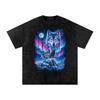 Northern Lights Wolves | Snow Washed Oversized Cotton T-Shirt and kids shirt