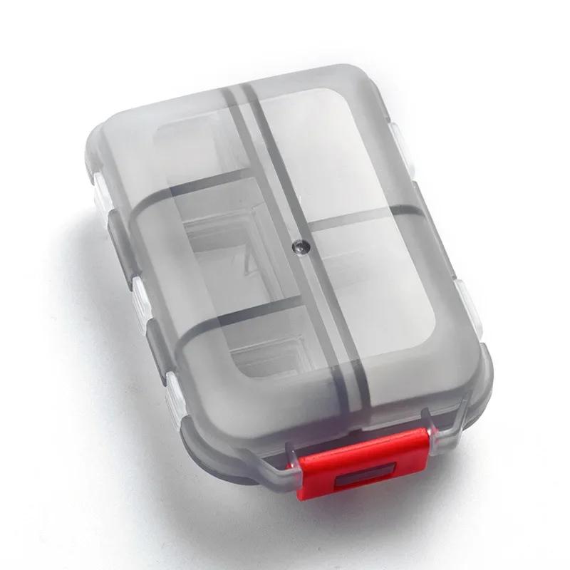 Portable 10 Grids Pill Organizer Box Travel Medicine Storage Case for Vitamin Fish Oil Drug Dispenser Drug Storage Box