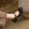 Fashion Women's Shoes Block Heel Square Toe with Medium Heels Japanese Style Lolita Mary Jane Gothic Chunky Buckle Ladies Footwear Trend