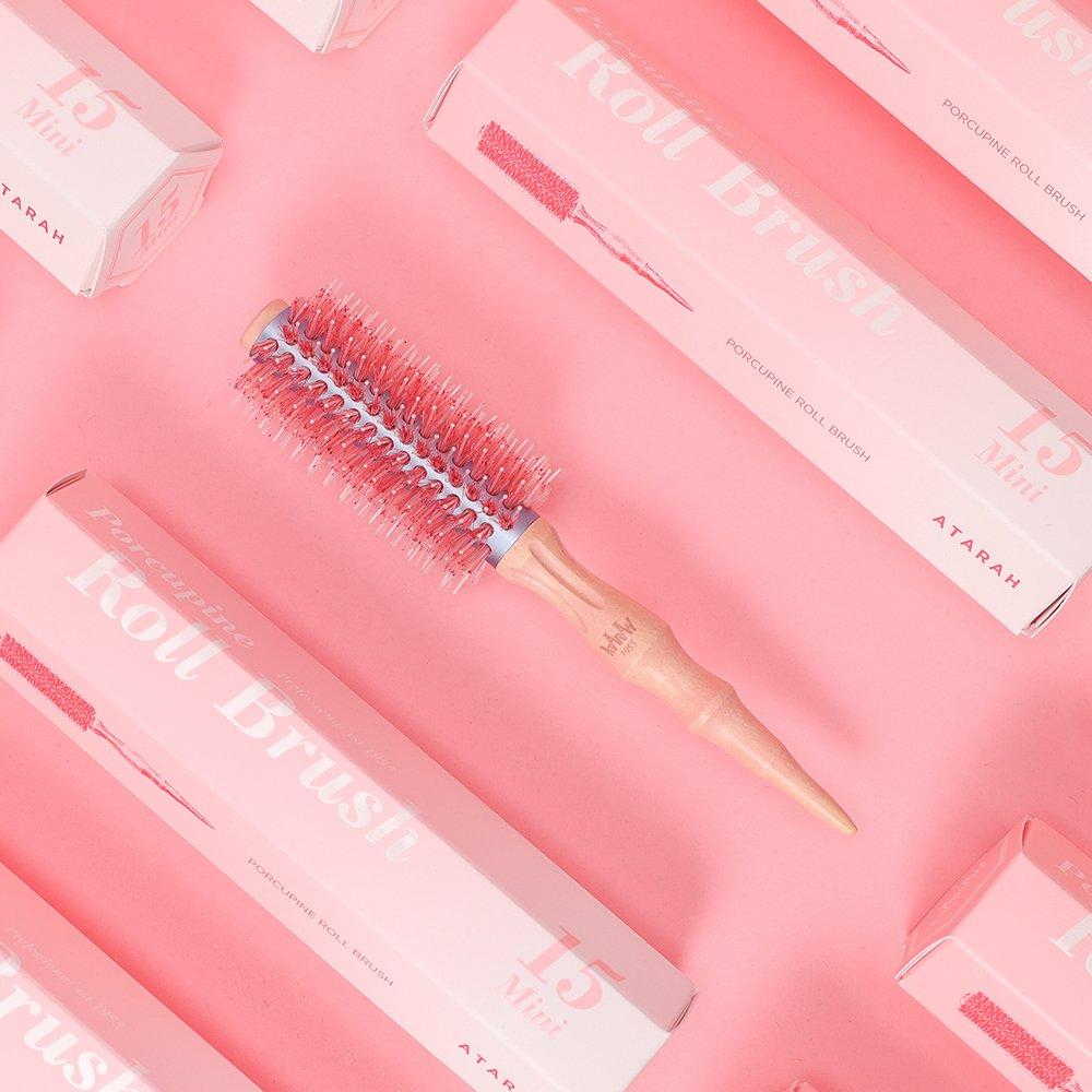 Atarah Cherry Blossom Donmo Roll Comb Hair Brush AT-PRB