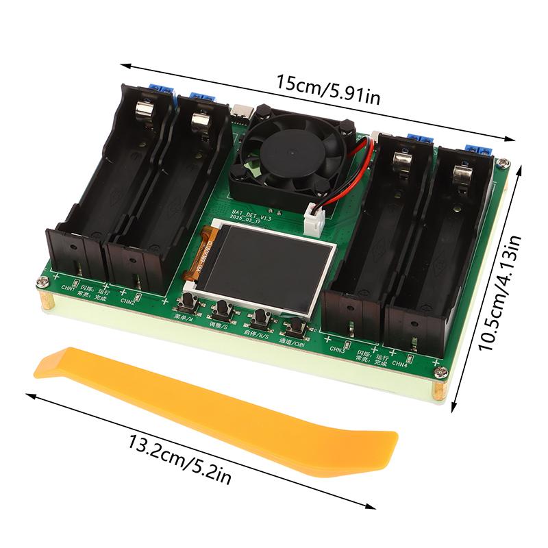 4 Channel 18650 Lithium Battery Capacity Tester Module Digital 18650 Battery Power Detector Tester Module Type-C Interface