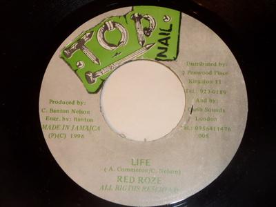 7inch Record ANTHONY RED ROSE - Life NONE Top Nail 1996 Jamaica Reggae, Ska & Dub Used