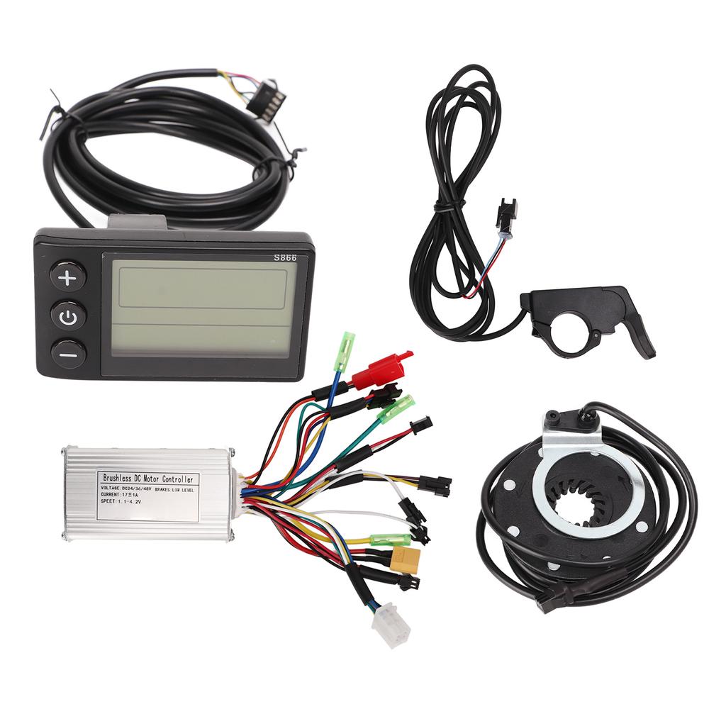 17A Electric Bike Controller Kit 8 Magnetic Assist Sensor Thumb Throttle S866 LCD Meter for 24V 36V 48V Motor