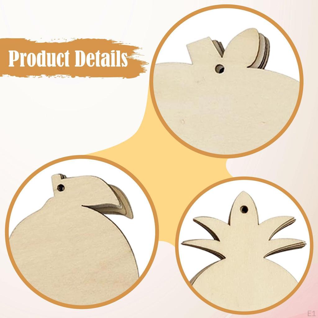 32Pcs Unfinished Wood Fruit Shapes Wooden Pieces Slices Holiday Unpainted Cutouts Blank Discs