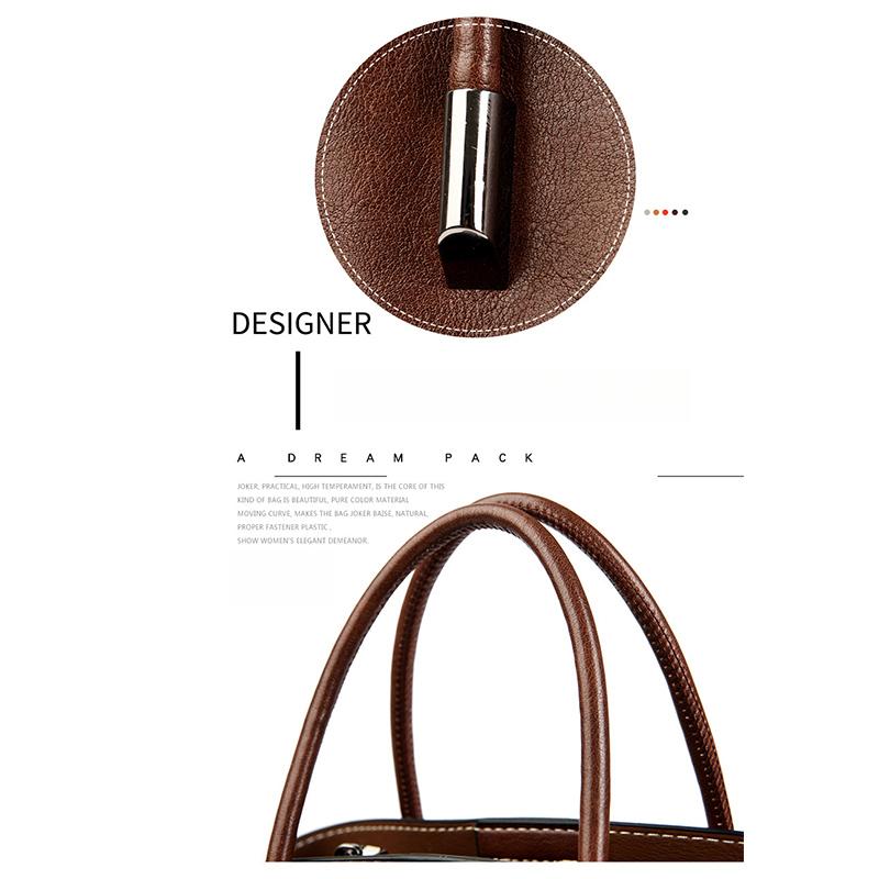 Oily Wax Leather Handbag Niche High-end Commuter Shoulderbag Female Large-capacity Messenger Bag