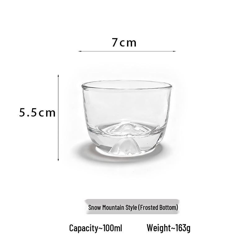 Taza de té Jinshan con borde dorado: Vaso pequeño de cristal hecho a mano para té o café