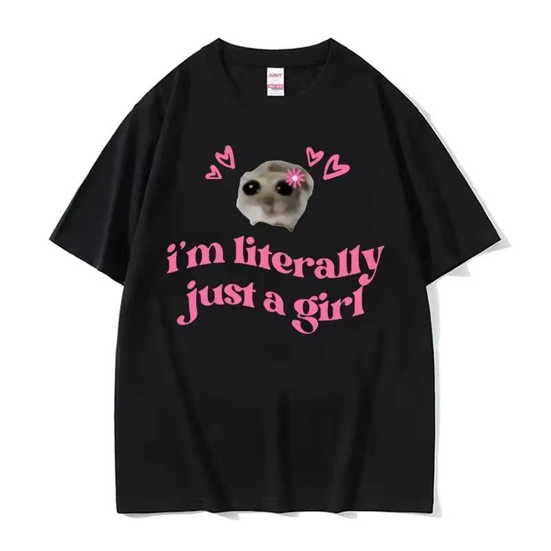 

Funny Trendy Cute Kawaii Sad Hamster Meme T Shirt Men Women Summer Fashion Vintage Tee Shirt Casual Oversized T-shirt Streetwear S