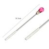 3pcs Stainless Steel Nail Art Stirring Rod Tool Powder Liquid Picking Spoon Crystal Handle Stir Stick for UV Gel Polish