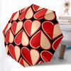 1pc Heart Print Automatic Folding Umbrella - 8-Rib Durable Iron Frame, Compact Portable for Daily Travel Yy251205063
