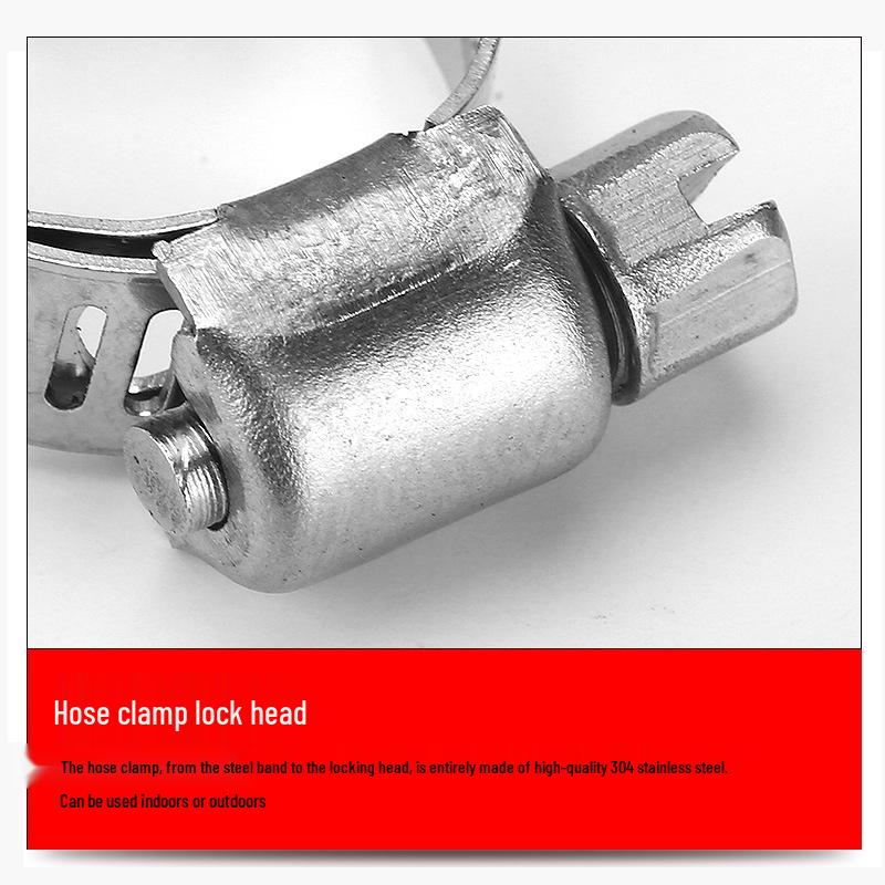 304 Stainless Steel Hose Clamp Set, 100 PCS