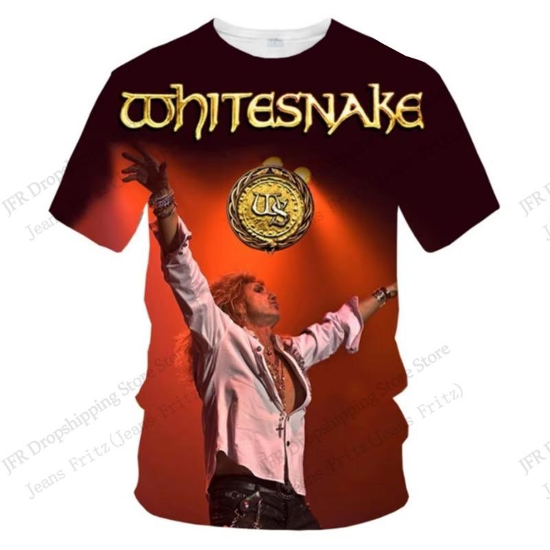 Rock BAND Whitesnake Pattern 3d Print T-shirt Men Women Fashion Trendy Street Style Heavy Metal Rock Short Sleeve Tops Tees