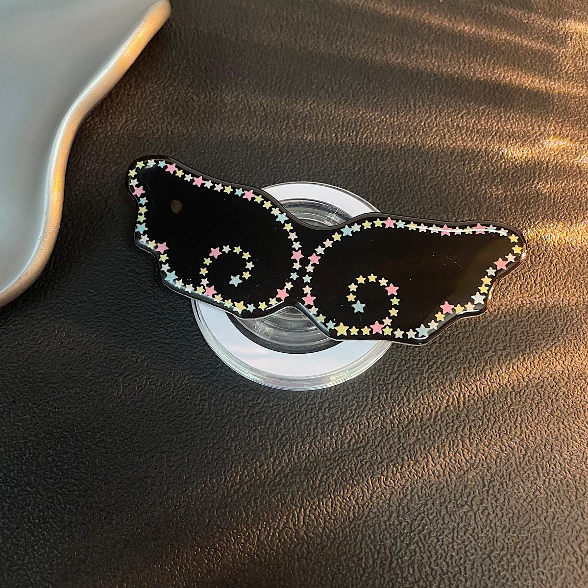 

Adorable Black & White Star Wing Magnetic Phone Stand for Desktop