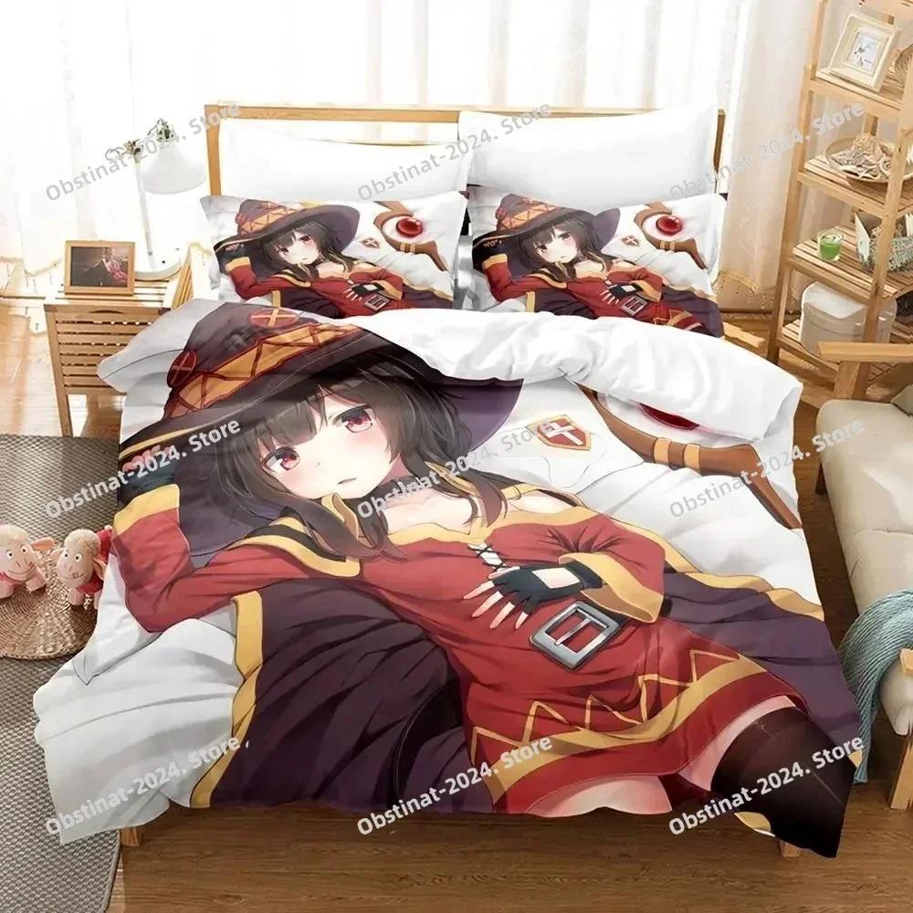 3D Print Anime KonoSuba Bedding set Printed Duvet Cover Pillowcase Single Double Queen Super King Size Sets