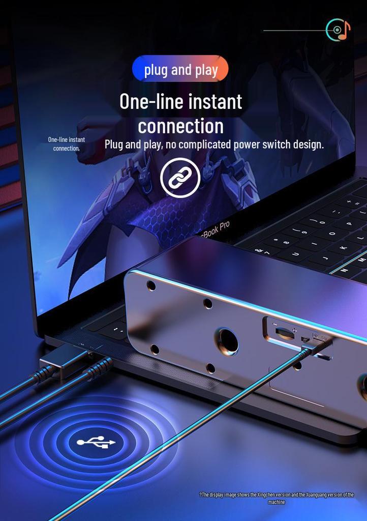 Compact USB Wired Desktop Speakers with Mini Subwoofer