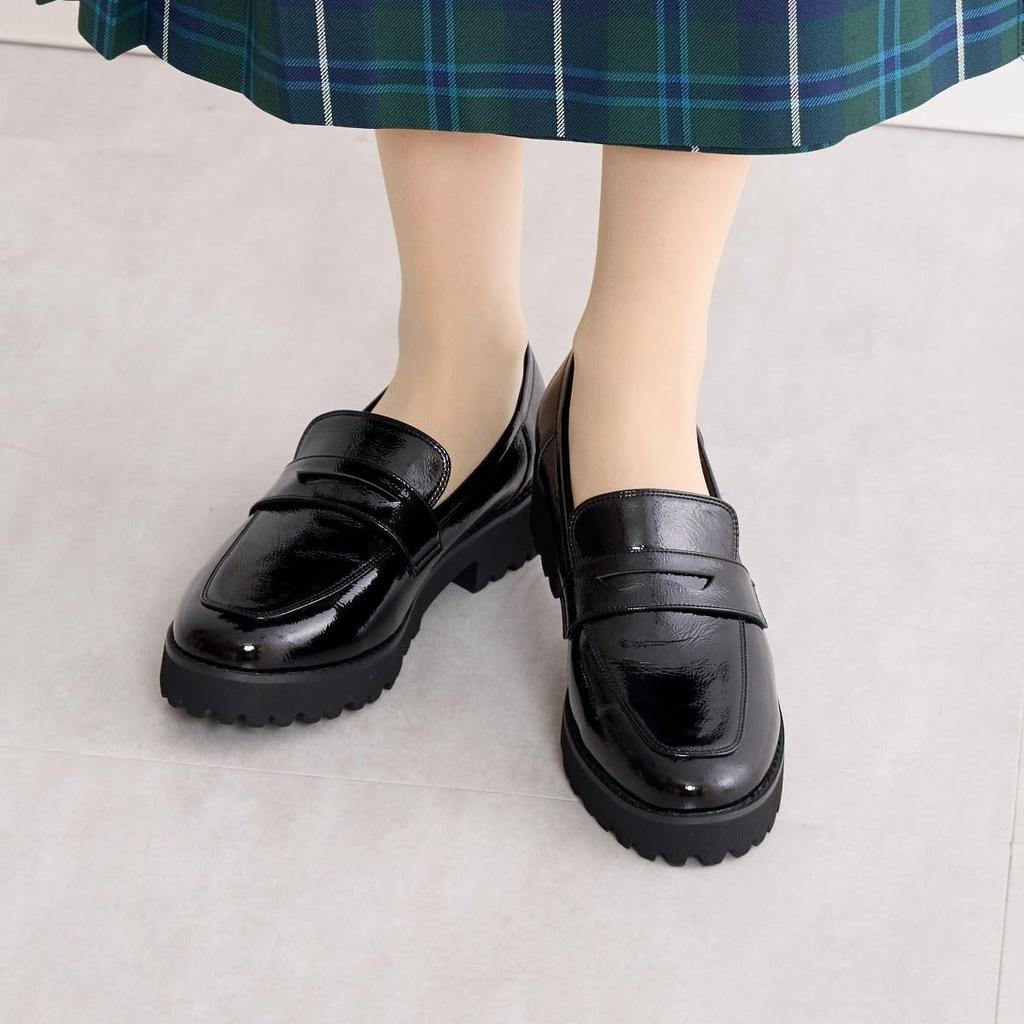 HIMIKO/Himiko/[WEB Exclusive] Truck Sole Coin Loafers/640007 Black Enamel 245