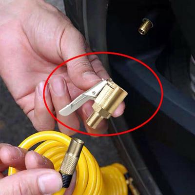 Adaptador de conector de abrazadera de válvula de bomba de inflador de mandril de aire de rueda de neumático de latón de 8mm para coche