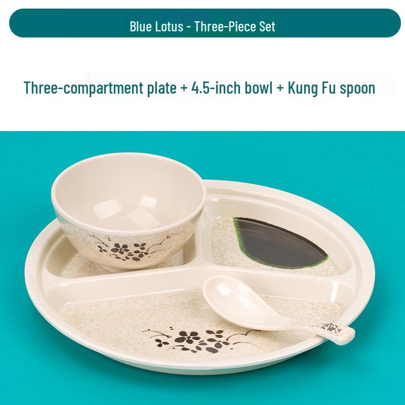 

Commercial Melamine Canteen Dinner Plate - Green Lotus