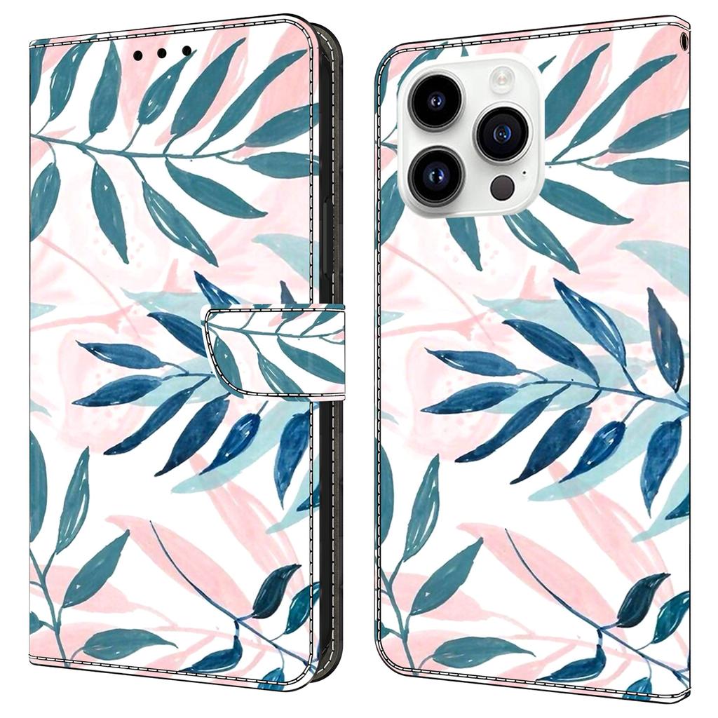 For iPhone 16 Pro Max Case Wallet Stand Pattern Printing PU Leather Flip Phone Cover