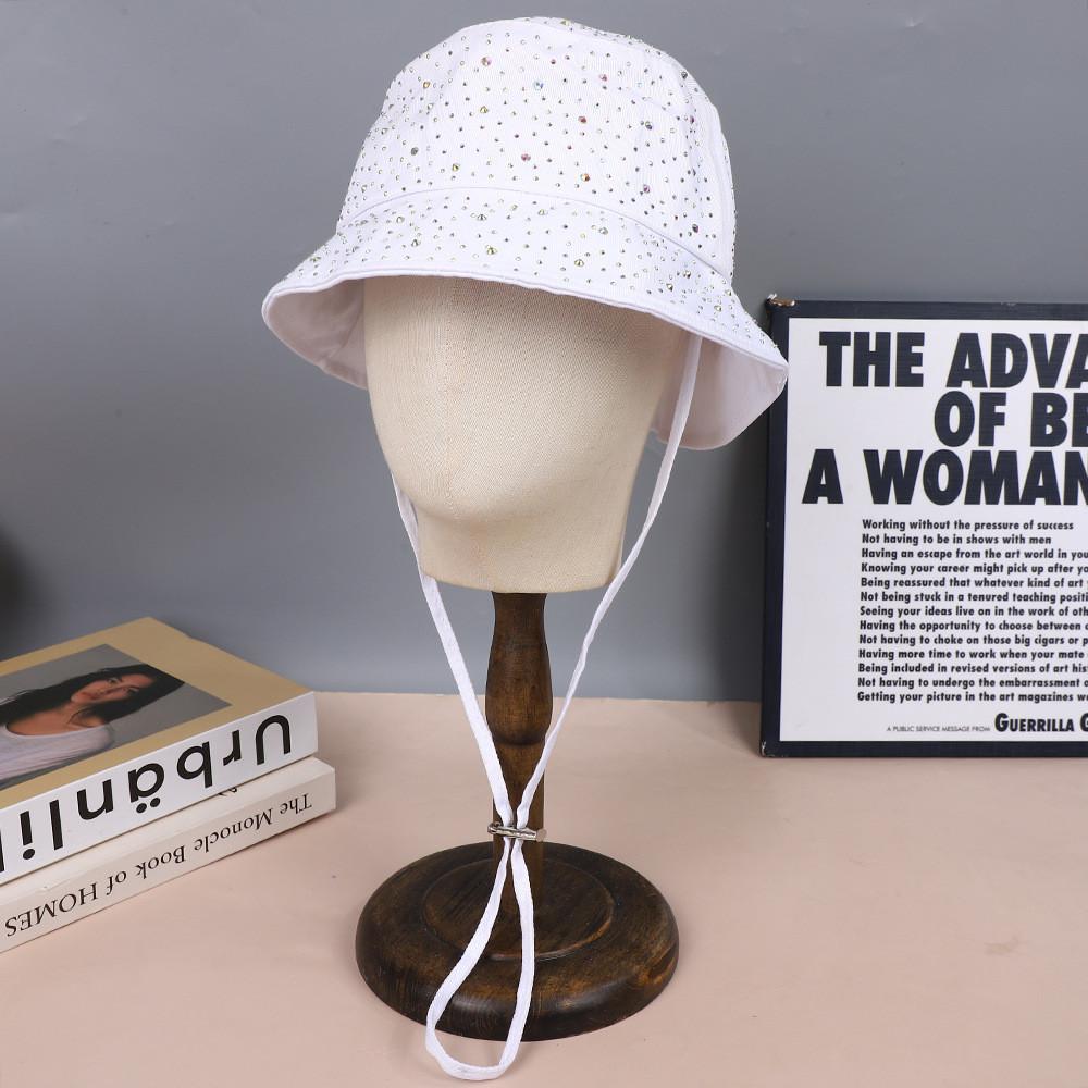 Water Diamond Cotton Fisherman Hat For Women With Sun Protection Travel Accessory