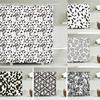 3D Personality of Black and White Printed Fabric Shower Curtains Geometry Flower Leaves Bathroom Curtain Waterproof Home Decor