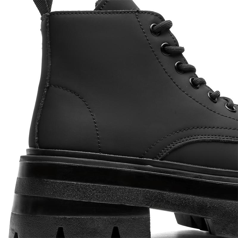 Hight Quality Classic British Street Style Leather Boots For Men Solid Black Hombre Daily Casual Dress Height Increasing Shoes