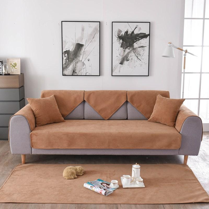 Solid Color Waterproof Sofas Angle Cover Home Living Room Thicke Pet Urine Barrier Pad Furniture Protection Non-Slip Sofa Towels