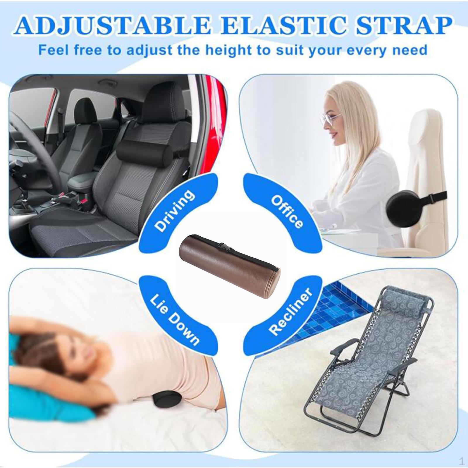 

Waist Roll , Lightweight Comfortable Easy to Clean Washable Support Pillow for Car Office Dark Brown