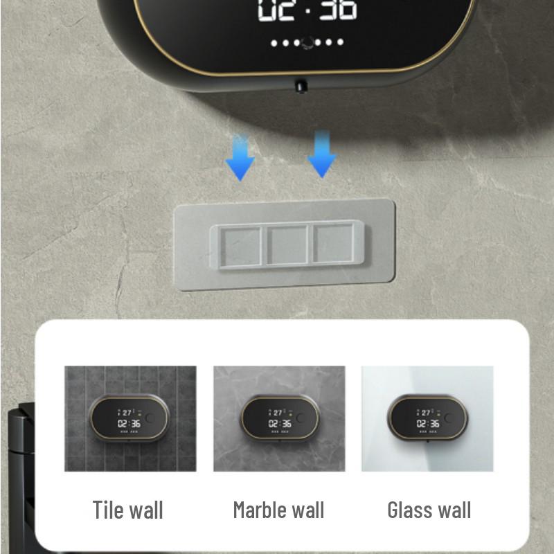 Wall-Mounted Smart Induction Foam Hand Sanitizer with USB Charging & Clock