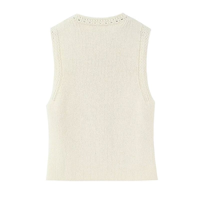 Araltay New Arrival Fashion Style Women's Clothing Fashion All-Match Minimalist Gold Button Decoration Knitting Tops 6771068