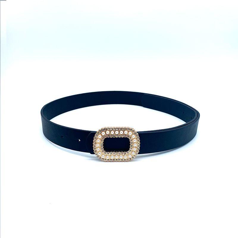 

Retro Elegant Pearl And Diamond Clip Waistband For Womens Outfits Fashionable Square Pearl Button