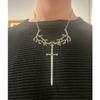 Punk Sword-Pendant Necklace Gothic Tree Branch Chain Sword-Hip Hop Silver Y2k Necklace Jewelry Medieval-Ornament Gifts