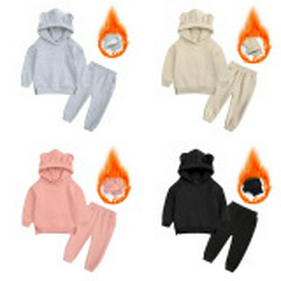 Kids' Korean Style Solid Color Long Sleeve Sweatshirt, Round Neck Trendy Top for Boys and Girls
