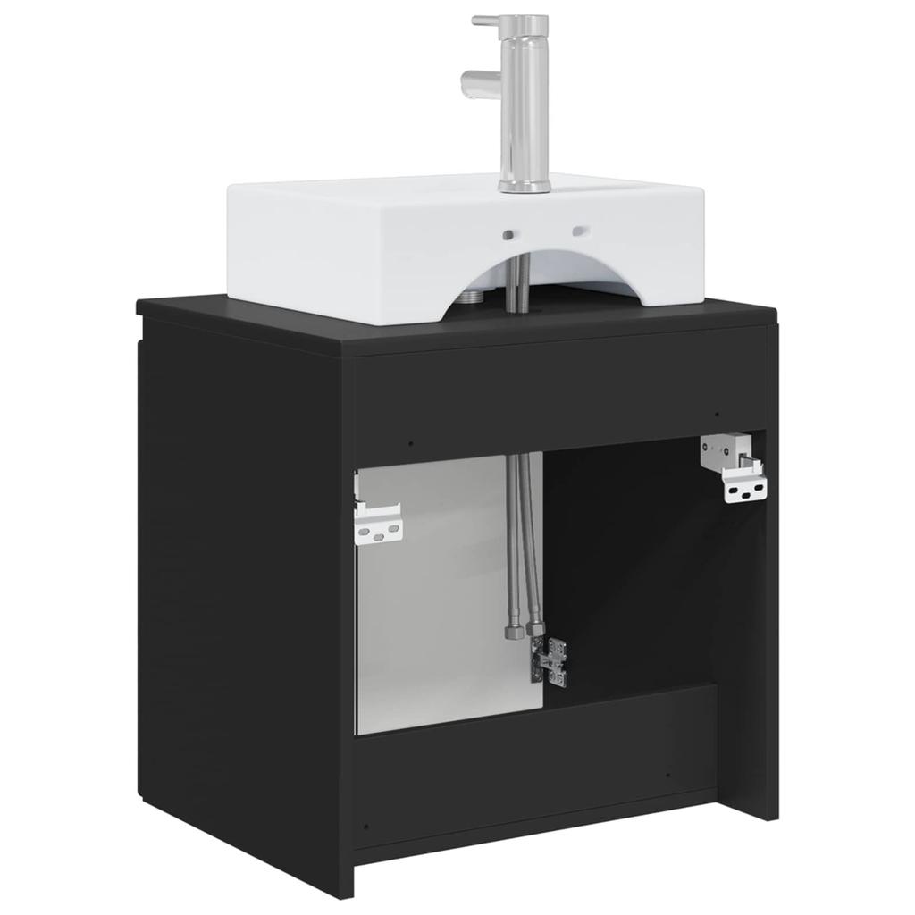 Wall Mounted Washstand In Black 49.5 X 41 X 62.5 Cm