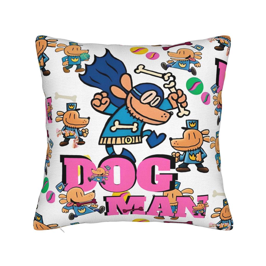 Dog Man Dogman Movie Comic Square Pillow Cases Cartoon Cushion Cover Creative Zippered Decorative Pillowcase for Sofa 40x40cm