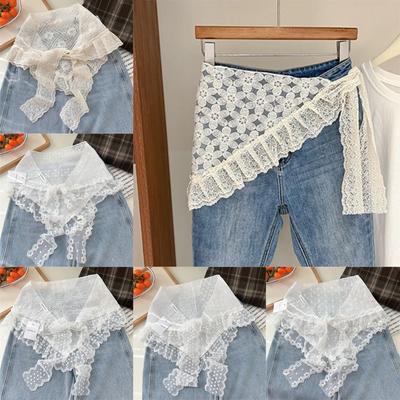 Chic Lace Flower Hair Scarf Embroidered Flower Bandanas for Women  Jeans Decoration