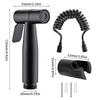 Black Stainless Steel Handheld Bidet Sprayer Set for Toilet Premium Pressurized Bathroom Shower Head with Spring Hose & Valve