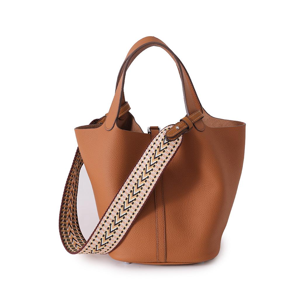 Full first layer togo cowhide women's handbag bag genuine leather vegetable basket bucket bag simple versatile bag