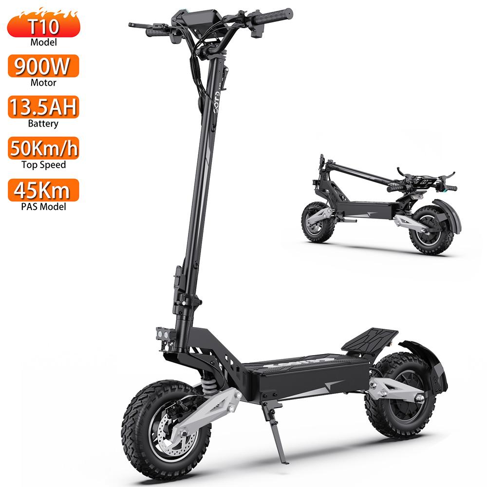 Elektroroller Faltbar OOTD T10 Spitzenleistung 900W E-Scooter Für Erwachsene 48V 13,5AH Maximale Reichweite 45Km Traglast 120Kg