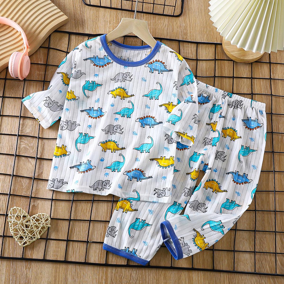 

Детский дышащий хлопковый пижамный комплект – Тонкий, с длинным рукавом для мальчиков и девочек 90 cm