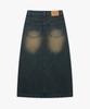 Lmc Wm Curved Raw Edge Denim Maxi Skirt Blue