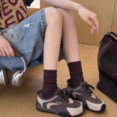 2025 Autumn New Inner Height Increase 5cm Breathable German Training Shoes Women's Color Matching Retro Soft Sole Sports Casual Shoes Small Man