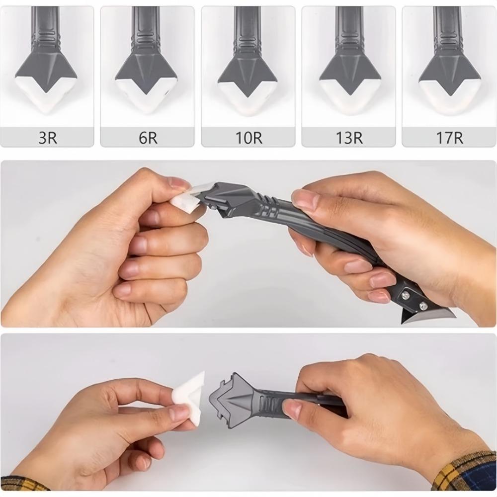 3 In 1 Multifunctional Glue Scraper Metal Head Black Multi Angle Scraper For Trimming Removing Residual Glue Beautiful Seam Tool