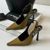 New Pointed Stiletto Heels Women Pumps Patent Leather Summer Designer Mule Sandals Elegant Sexy Office High Heels Women Shoes