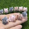 2Pcs Adorable 3D Mini Flocking Pig Charms Soft Flocked Piggy Pendants for DIY Jewelry Making Kids Art Craft Projects