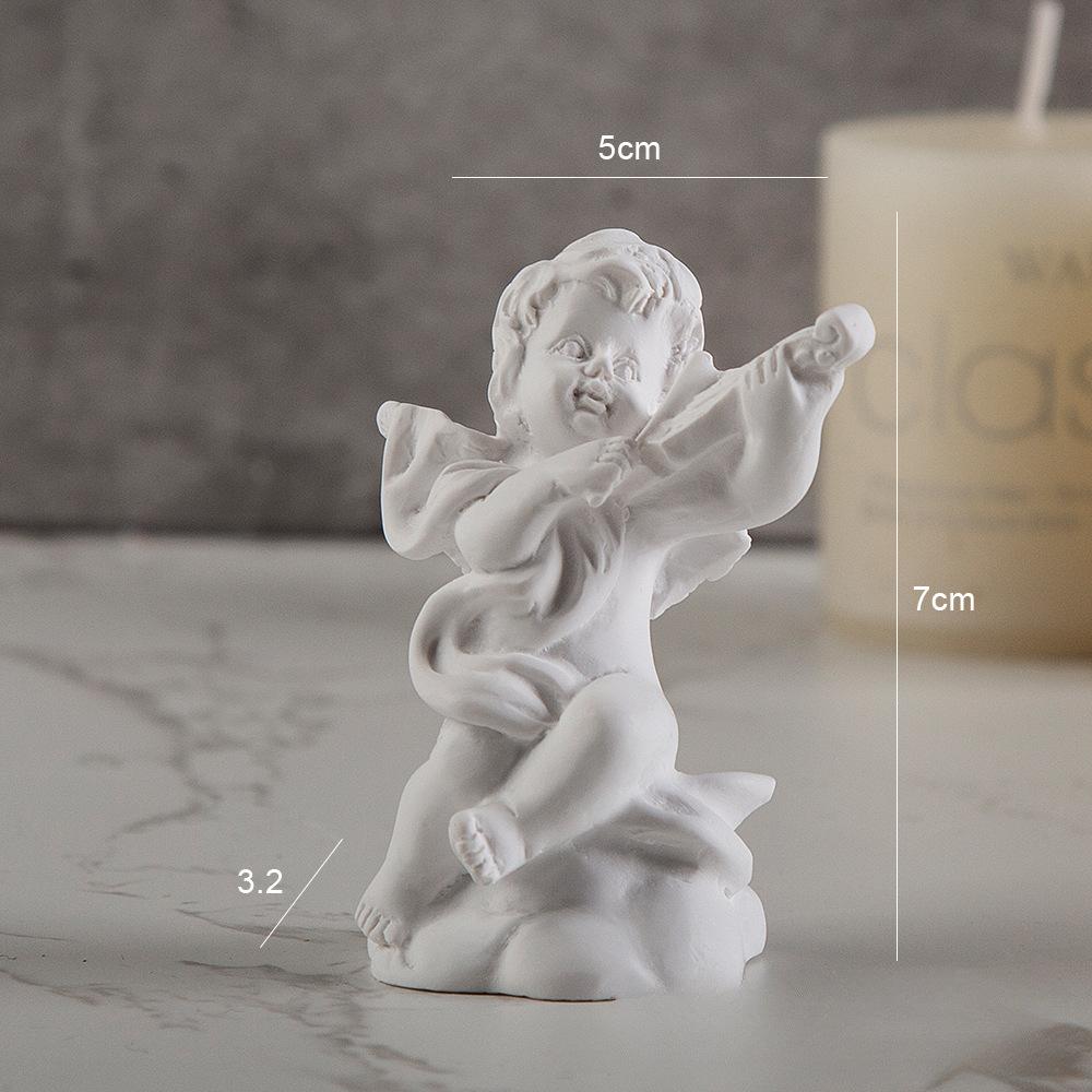 4PCS Little Angel Resin Imitation Gypsum Angel European Atmosphere Ornament Shooting Props Home Creative Sculpture Crafts